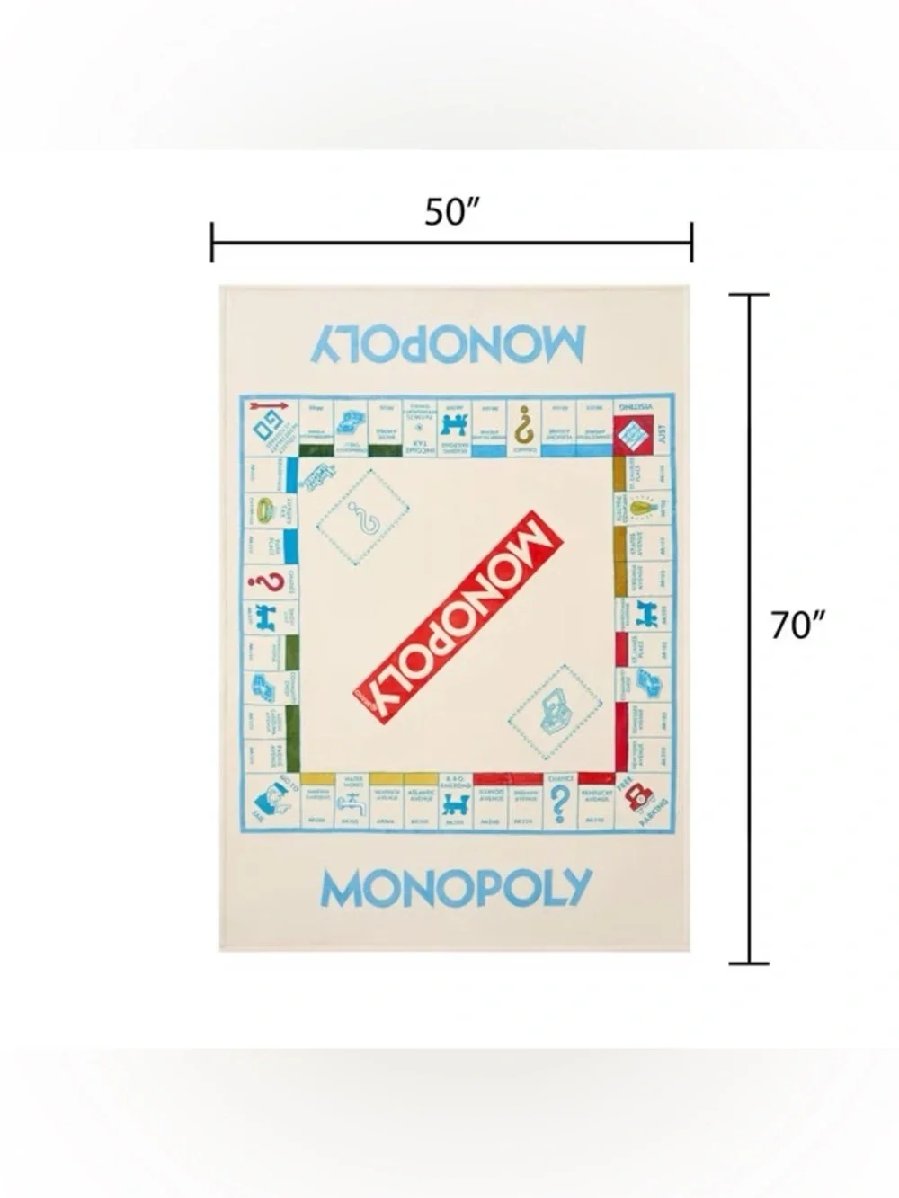 Monopoly Licensed Classic Boxed Board Game Silk Touch Throw, 50